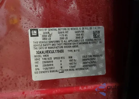 2018 GMC Terrain Slt из США, поврежденный, VIN 3GKALVEX3JL178430